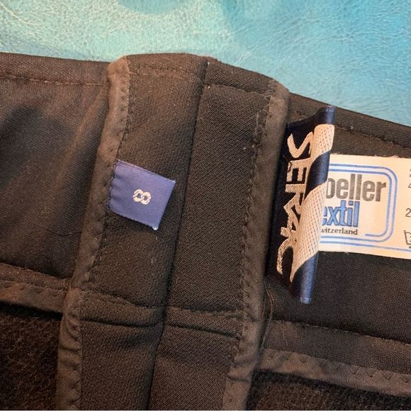 Schoeller of Switzerland Black Wool Blend Vintage Zip Warm Stirrups Ski Pants 8 - Picture 8 of 10